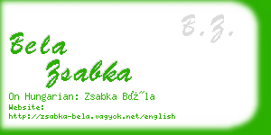 bela zsabka business card